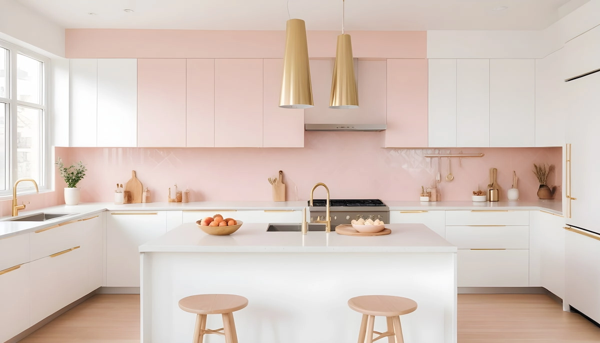 Model Dapur Minimalis Bernuansa Pink